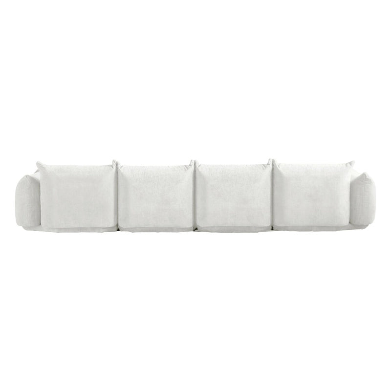 L-Shape Sectional Sofa with Ottoman - Chenille Modular Couch