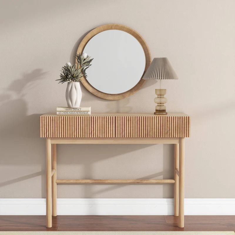 Solid Wood Console Table with 2-Drawer