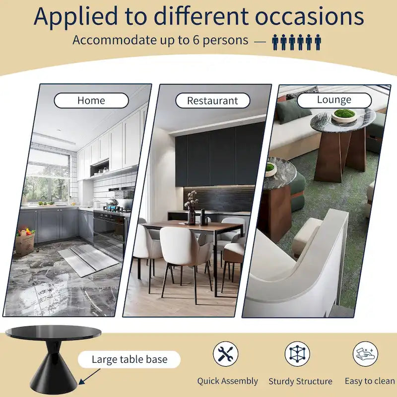 Round High Gloss Dining Table