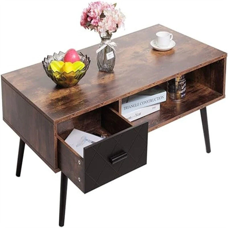 A coffee table with drawers