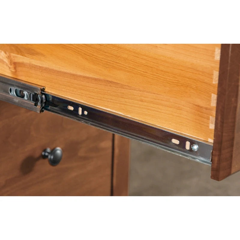 Solid Wood Desk with 4 Drawers - Natural Finish