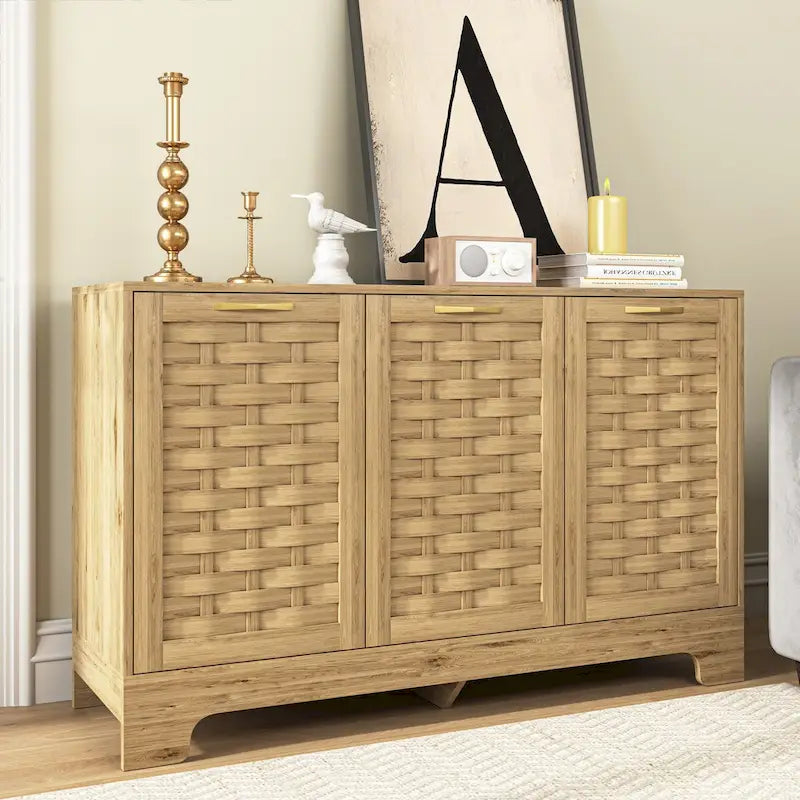 Wood Sideboard Buffet Storage with Adjustable Shelf