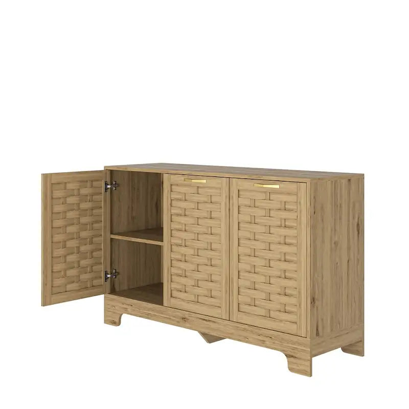 Wood Sideboard Buffet Storage with Adjustable Shelf