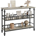 3-Tier Narrow Console Table - Wood Grain - Entryway