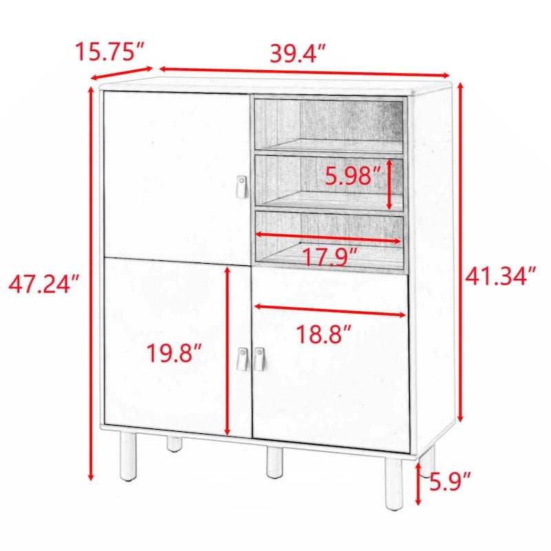Storage cabinet with door, multifunctional storage cabinet, modern sideboard cabinet, wooden storage cabinet