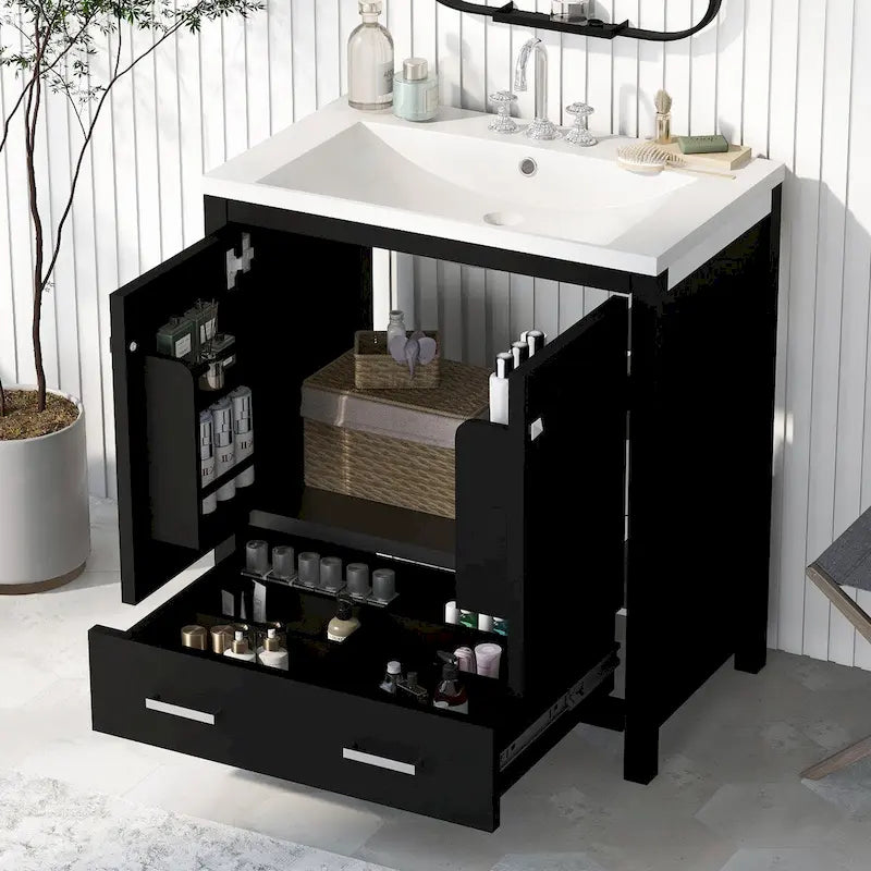 Bathroom Storage Cabinet with 2 Doors and a Drawer