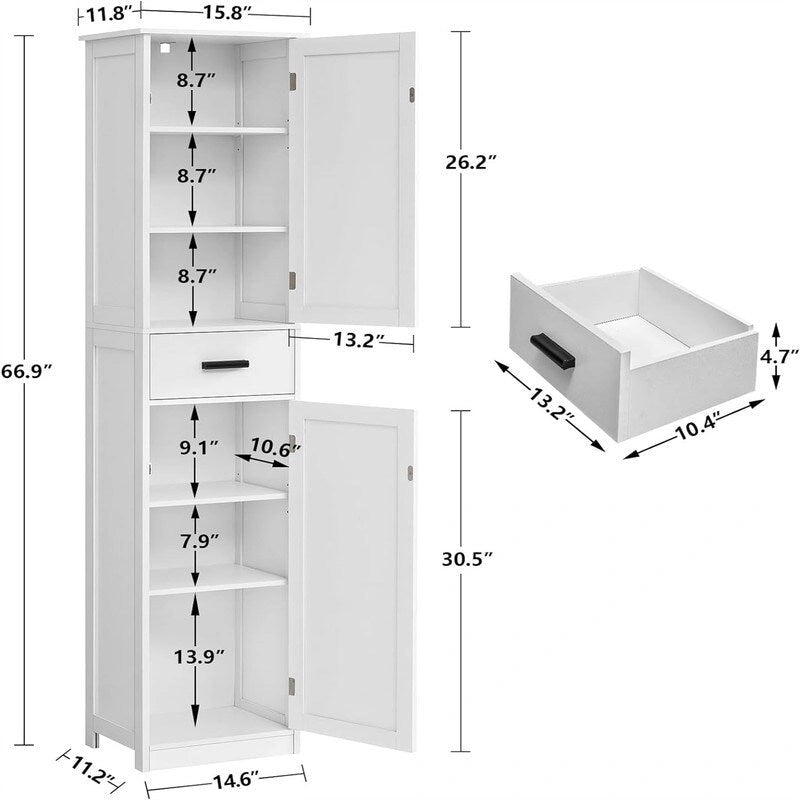 Bathroom Storage Cabinet with 2 Doors
