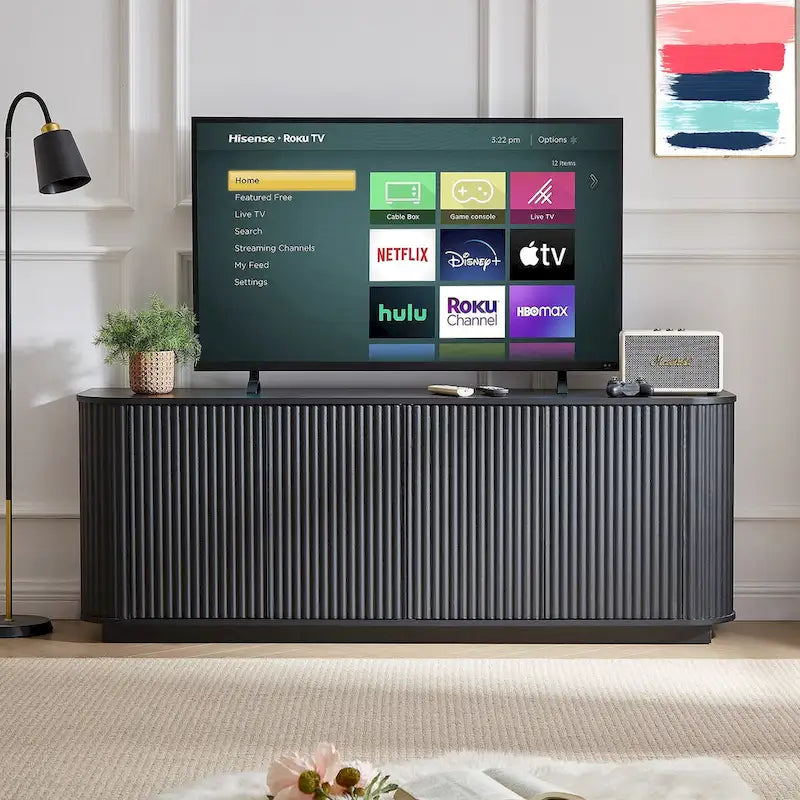 Wooden Vertical Striped Cabinet for Kitchen/Bedroom/Entryway